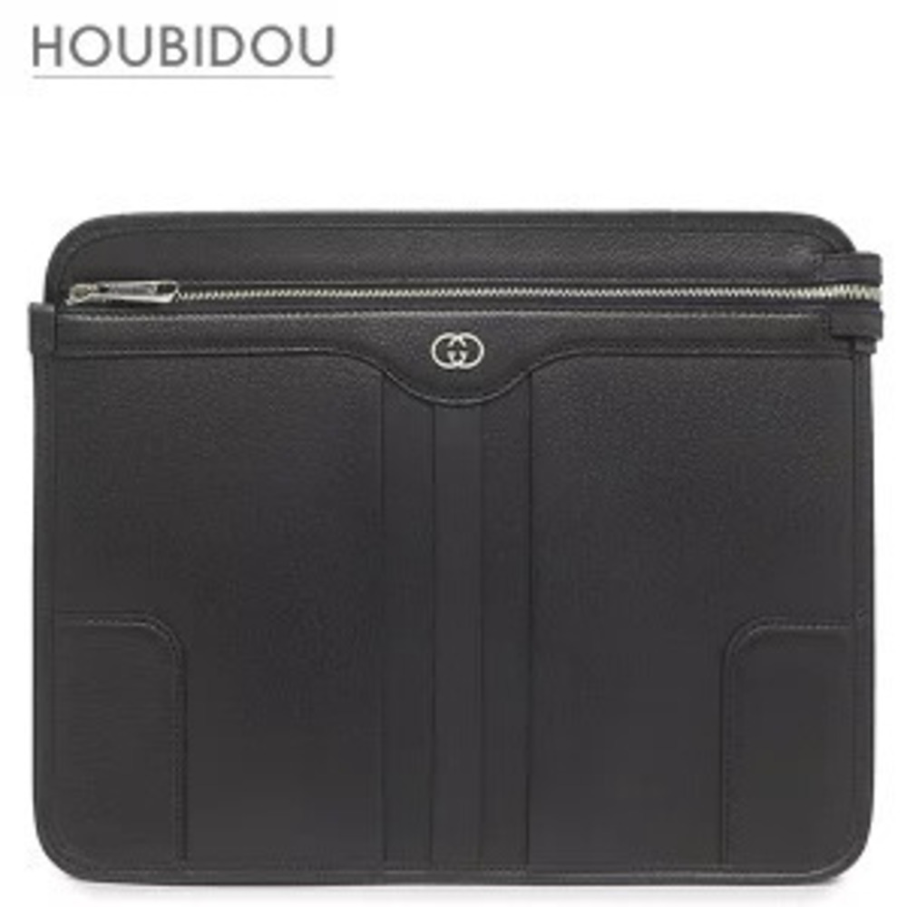 Gucci Bag Interlocking G Messenger Leather Black Briefcase Shoulder Shoulder